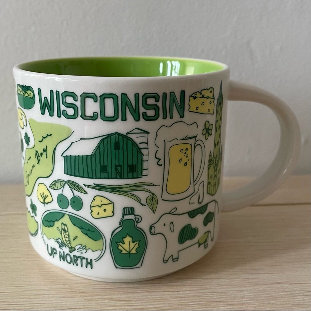 Starbucks Been There Series Wisconsin Green and White Mug